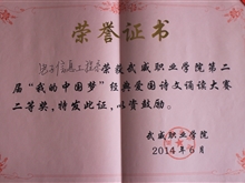 第二届“我的中国梦”经典爱国诗文诵读大赛-二等奖