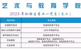 艺术与教育学院2024年招生专业一览表